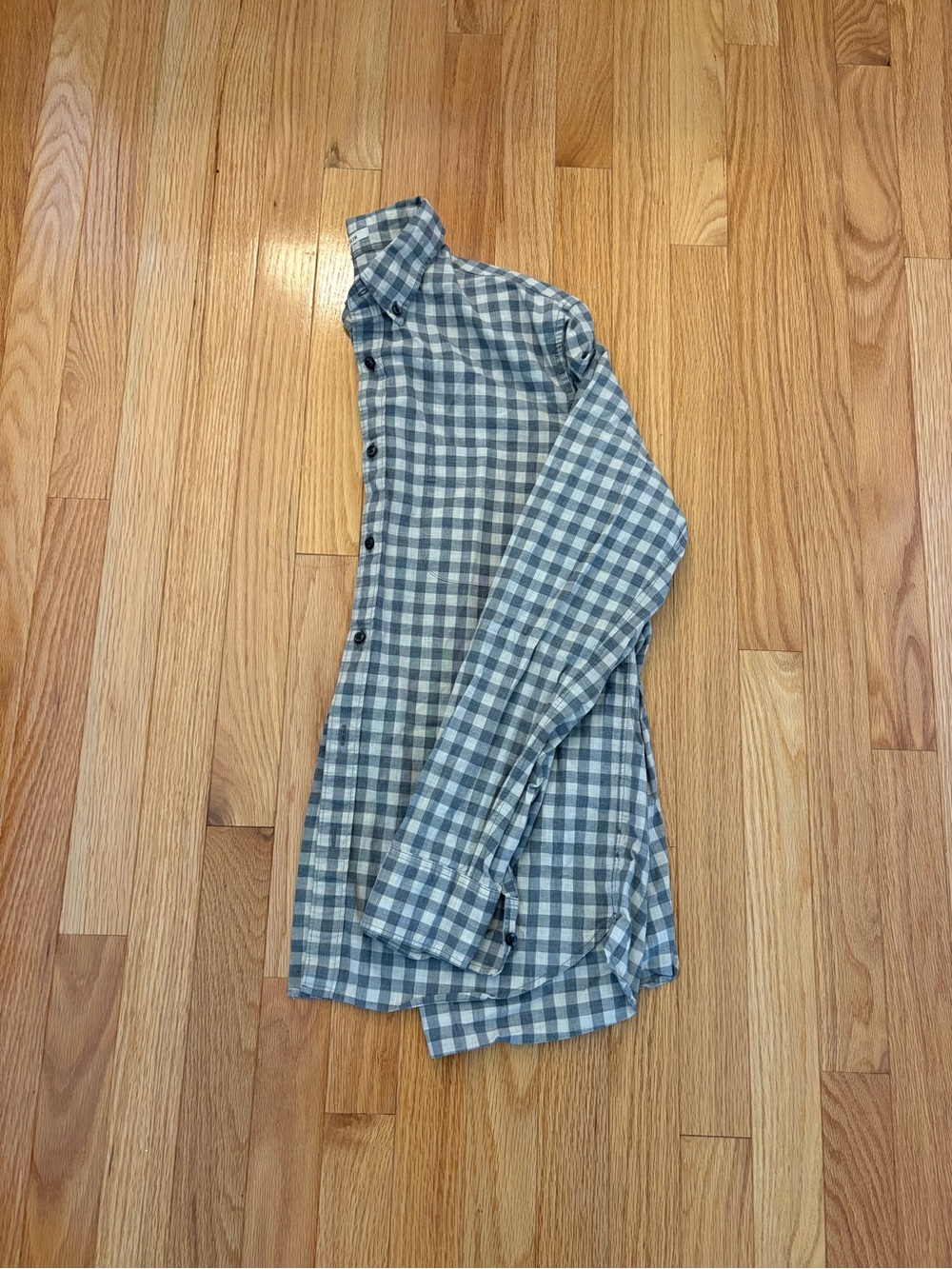J. Crew Grey & White Gingham Button-Down Shirt